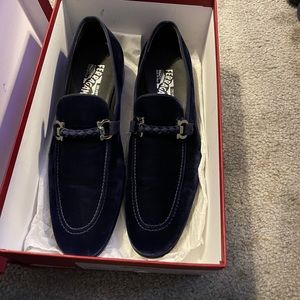 Very rare royal blue stylish head turning Salvatore Farragamo loafers..
